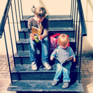 Two book loving little ones by slightly everything